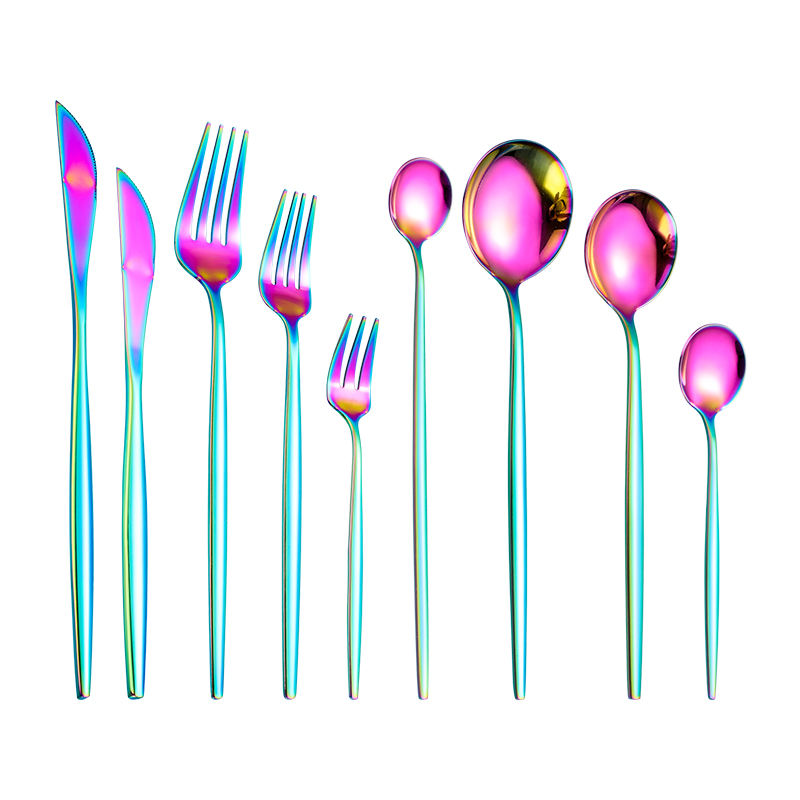 Commercial Kitchen Knife Set - Dinnerware Rainbow Silverware Cutlery Set 304