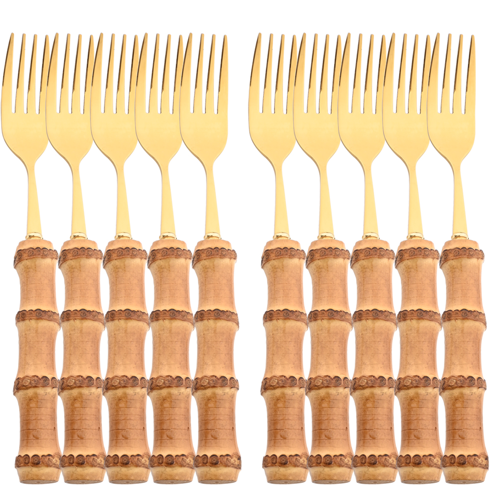 Commercial Kitchen Knife Set - Drmfiy Gold Dinner Fork Cutlery Set