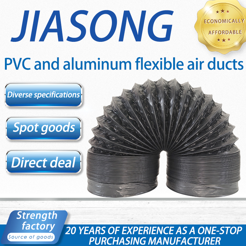Commercial Kitchen Exhaust Fan - Black Exhaust Flexible Duct with Venting