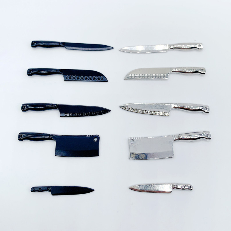 Commercial Kitchen Knife Set - 5Pcs/set Dollhouse Miniature Hardwares Model 1/12
