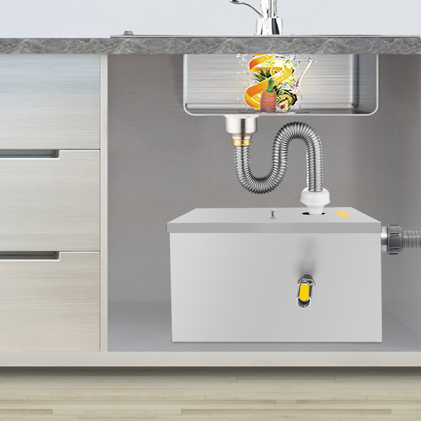 w/Drainage Pipe+Lid for Kitche – Commercial Kitchen Grease Interceptor Bewertung und Preis
