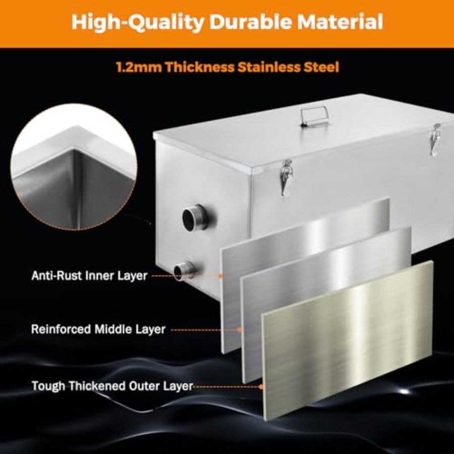 Commercial Grease Trap 25lbs S – Commercial Kitchen Grease Interceptor Bewertung und Preis