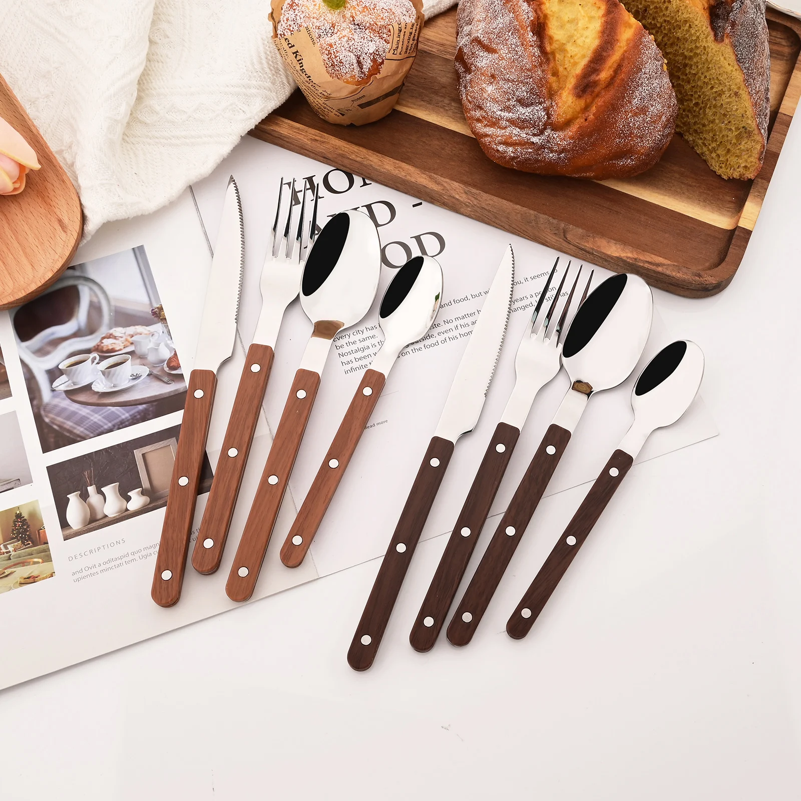 5/20Pcs Imitative Wood Silver  – Commercial Kitchen Knife Set Bewertung und Preis