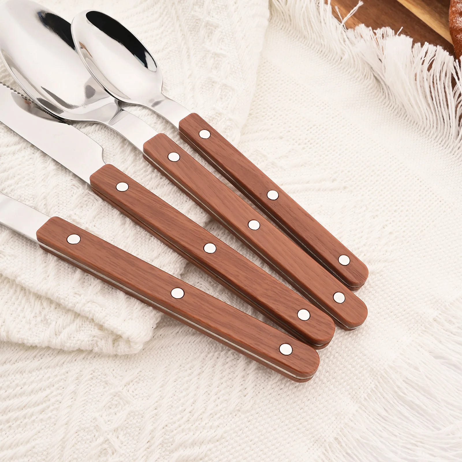 5/20Pcs Imitative Wood Silver  – Commercial Kitchen Knife Set Bewertung und Preis