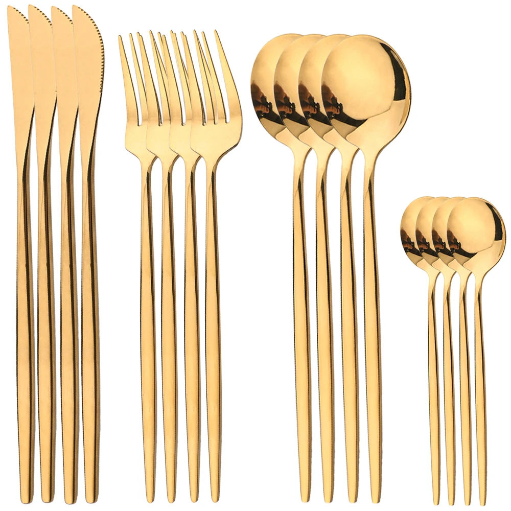 16Pcs Gold Dinnerware Stainles – Commercial Kitchen Knife Set Bewertung und Preis