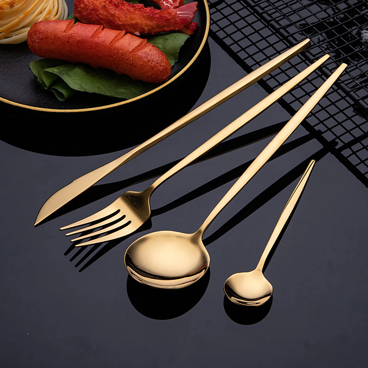 16Pcs Gold Dinnerware Stainles – Commercial Kitchen Knife Set Bewertung und Preis